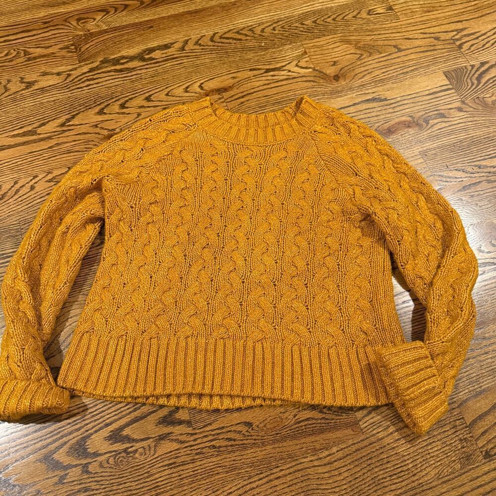 Lucky Brand Knit Sweater Gold/Yellow Size Medium